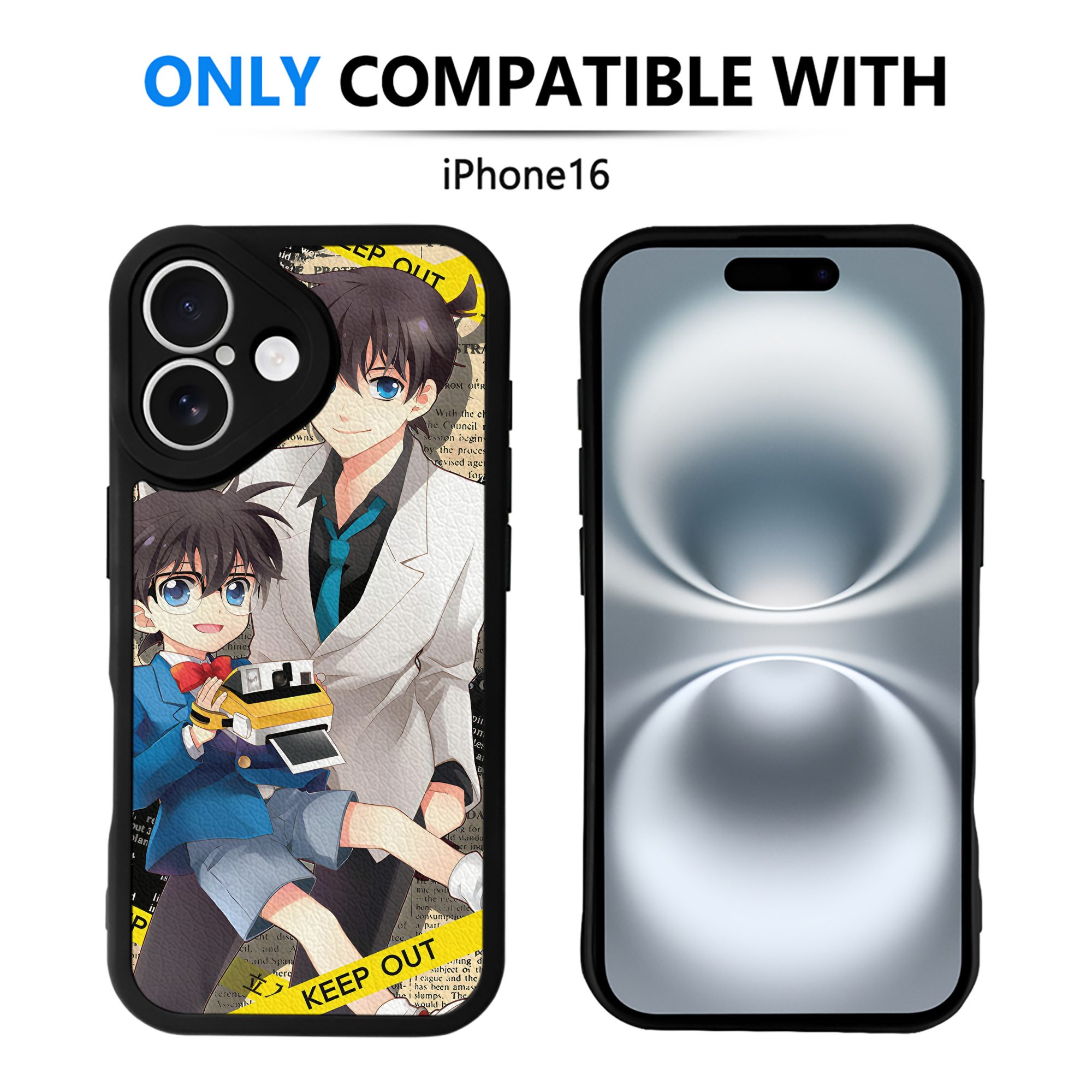 （画像用） 名探偵コナン Detective Conan 【iPhone 16シリーズ対応】シリコンスマホケース（レザー調） 材質：シリコン